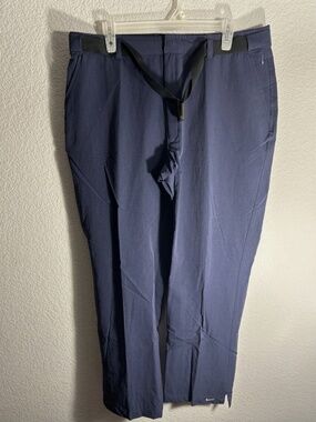 VTG Grey Tag Nike Athletic Golf Pants Womens XL (16-18) Navy Blue Belted